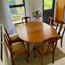 Mid-century extendable dining table & vintage chairs Image 7