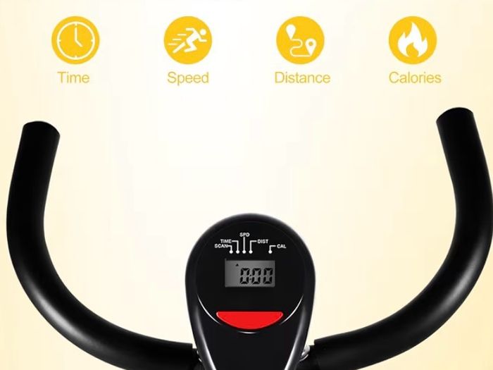 Folding Exercise Bike, Indoor Cycling Stationary Bike | Fitness Bike, 8-Level Resistance, Training Machine with LCD Display, 265 LBS Max Load for Home Indoor Cycling Workouts