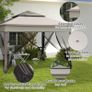 3.25 x 3.25m Deluxe Metal Gazebo, with Curtains - Brown and Grey Image 6