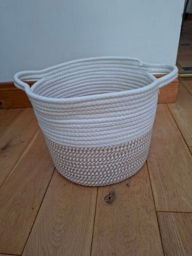 2 X Cream & Gold Storage Baskets
