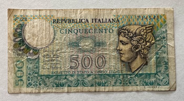 Italy 500 Lira 1974 Banknote