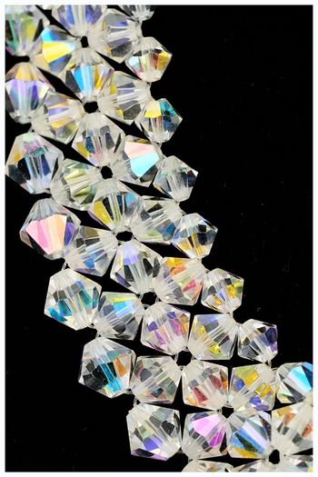 Vintage 1950s Aurora Borealis Choker Necklace Crystal Beads Bridal Necklace
