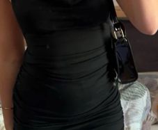 Size XS Black Ruched Halter Dress