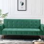 Luxury Velvet Sofa Bed with Golden Legs green Image 5