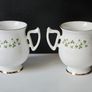 A Pair of ROYAL TARA "Trellis Shamrock" Coffee/Tea cups Image 2