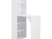Bar Table with Cabinet White 115x59x200 cm