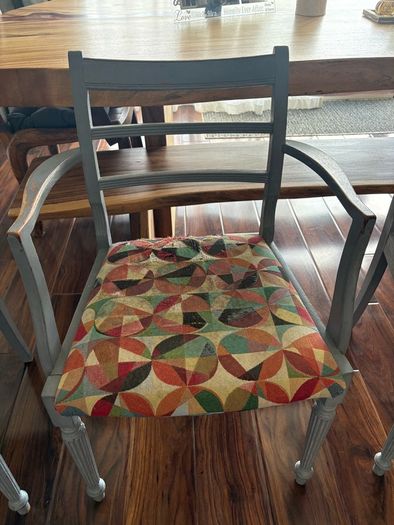 Grey wooden chairs