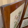 Edwardian mahogany-framed room divider screen with embroidered panels. Image 9