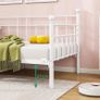 Single Daybed Frame 3ft Sofa Bed Steel Slats Platform Bed Frame 90x190 cm Children Bed For Living Room Guest Room,White Image 5