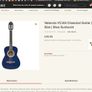 Valencia VC102 Classical Guitar  1/2 Size Blue Sunburst Image 8