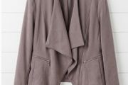 Nightingales choc suede style jacket relax fit grey