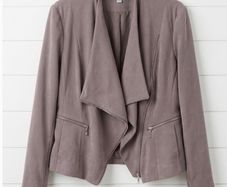 Nightingales choc suede style jacket relax fit grey