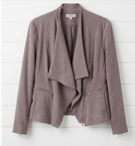 Nightingales choc suede style jacket relax fit grey