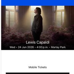 Lewis Capaldi Tickets 2 x Standing