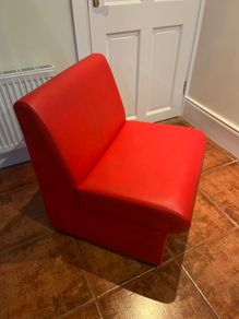 Red leatherette chairs