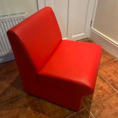 Red leatherette chairs