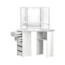 Corner Dressing Table with LED Lighting White Image 3