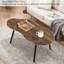 Cloud Shape Coffee Table Modern Industrial Style Coffee Tables Wood Irregular Center Table Floor Table Mid Century Style Decorative Furniture for Living Room Office Retro Brown Image 4