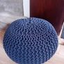 Navy knitted Footstool Image 2