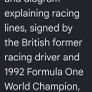 Nigel Mansell/Murray Walker autograph Image 5