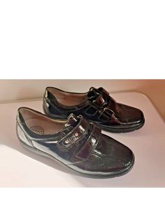 Waldlaufer Henni Black Patent Leather Wide Fit H Comfort Shoes UK3 EU36 BNIB  CAN POST