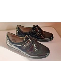 Waldlaufer Henni Black Patent Leather Wide Fit H Comfort Shoes UK3 EU36 BNIB  CAN POST