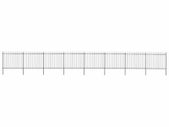Garden Fence with Spear Top Steel 10.2x1.2 m Black
