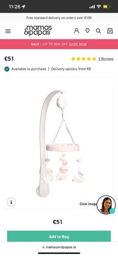 mamas and papas cot mobile