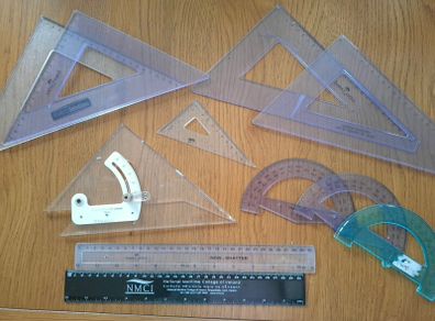 Set Squares, Portractors & Rulers