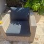 10 seater rattan garden set with dark navy cushions Image 3