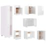 8 Piece Kitchen Cabinet Set High Gloss White Chipboard Image 5