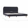 Bed Frame Dark Grey Fabric 135x190 cm Image 7