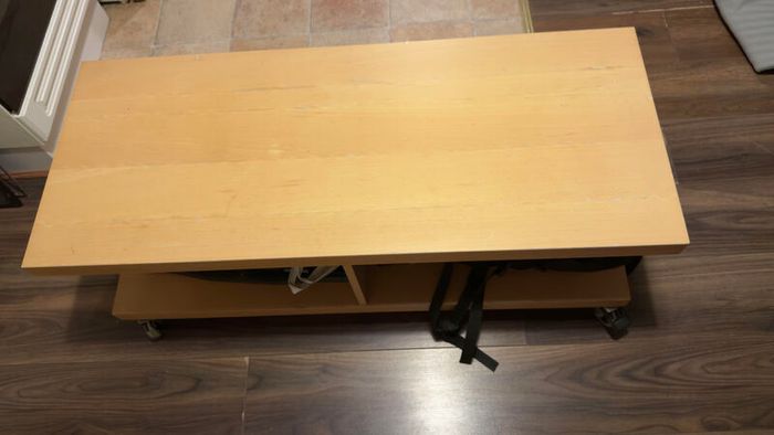 Wooden Coffee Table with Wheels