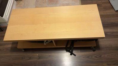 Wooden Coffee Table with Wheels