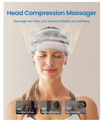 RENPHO Electric Head Massager with Heat, Compression Headache/Migraine Relief