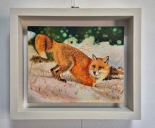 Red fox -oil paint - framed