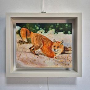 Red fox -oil paint - framed
