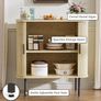 Buffet Storage Cabinet for Living Room, Kitchen Cupboard with Tambour Sliding Door, Storage Unit for Modern Home Dinning Room,Nature Image 2