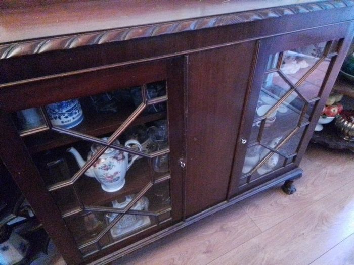 Edwardian Two Door Glazed Display/Book Cabinet