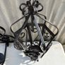 Vintage wrought iron lighing sconcrs x2 and ceiling piece. C1960 Image 3