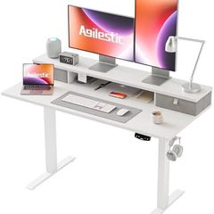lectric Adjustable Height Desk with 2 Drawers, 120 x 60 cm