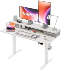 lectric Adjustable Height Desk with 2 Drawers, 120 x 60 cm