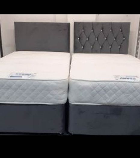 New Divan Beds Instock. All Sizes Available. All Colours Available.. Drawers Option Available. Tufted Memory Foam Mattresses Available
