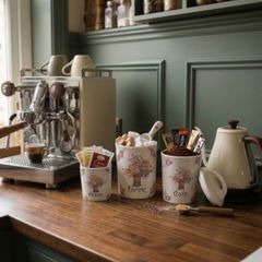 3 porcelain vintage kitchen jars