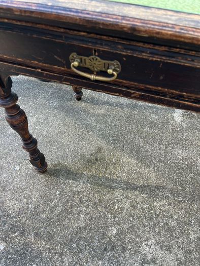Victorian  green top , 2 drawers desk