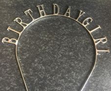 Steel birthday girl headband