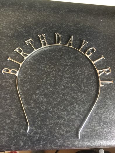 Steel birthday girl headband