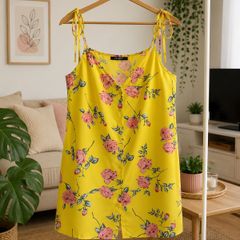 dress bnwot size large motel yellow floral dress