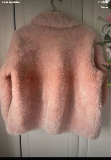 jacket Bnwt pink fluffy teddy style baloot brand size small double breasted jacket