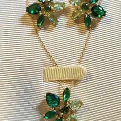 Swarovski stunning green necklace and matching earrings set.